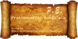 Prettenhoffer Eutímia névjegykártya